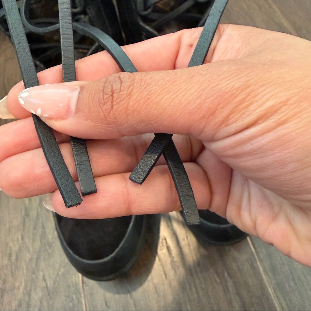 Louis Vuitton Black and Brown Monogram Lace-Up Platform Ankle Boots - Picture 11 of 12